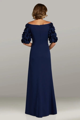Gia Franco 12419 - An elegant off-the-shoulder evening gown with 3D pedal sleeves, perfect for special evenings and as a Mother of the Bride or Groom ensemble.