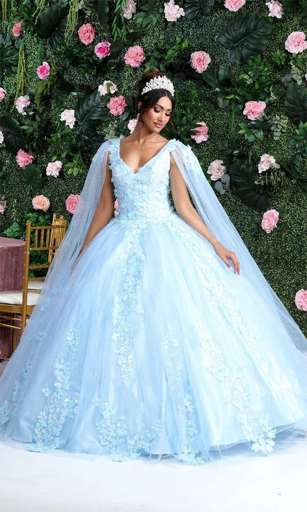 May Queen - LK193 - Quinceañera Gown with 3D Floral Appliques