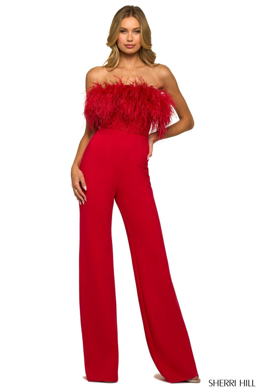 Sherri Hill - 55382: Chic Strapless Jumpsuit with Lace Corset Bodice