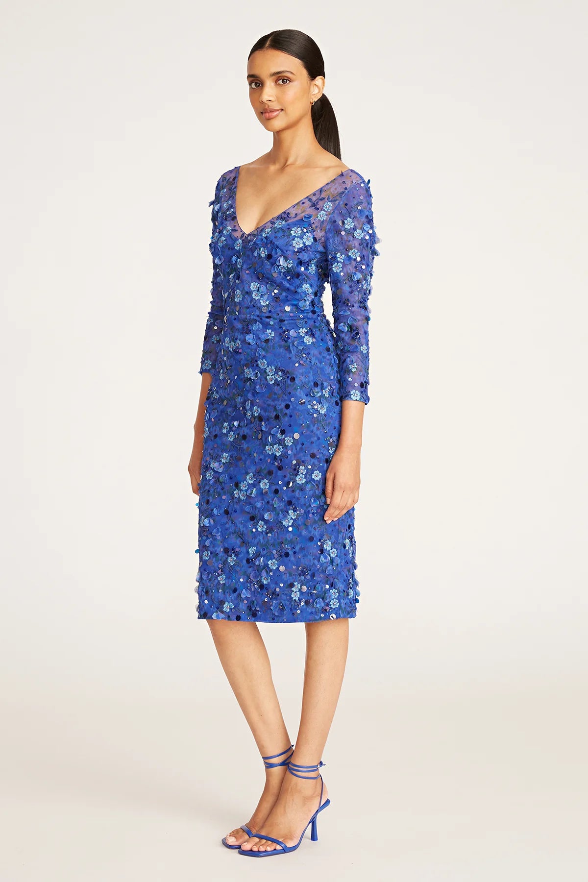THEIA - 8819419 - ELODIE V NECK BEADED DRESS
