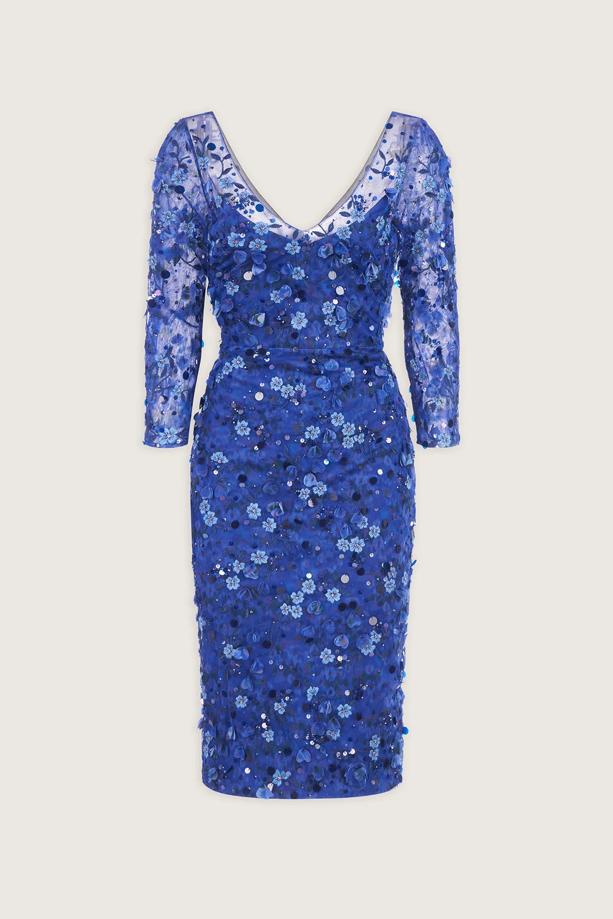 THEIA - 8819419 - ELODIE V NECK BEADED DRESS
