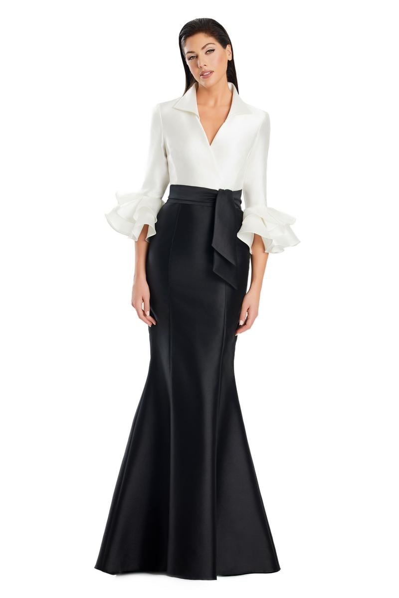 Alexander by Daymor - 3087S25 - Ruffle Sleeve Jacket Gown