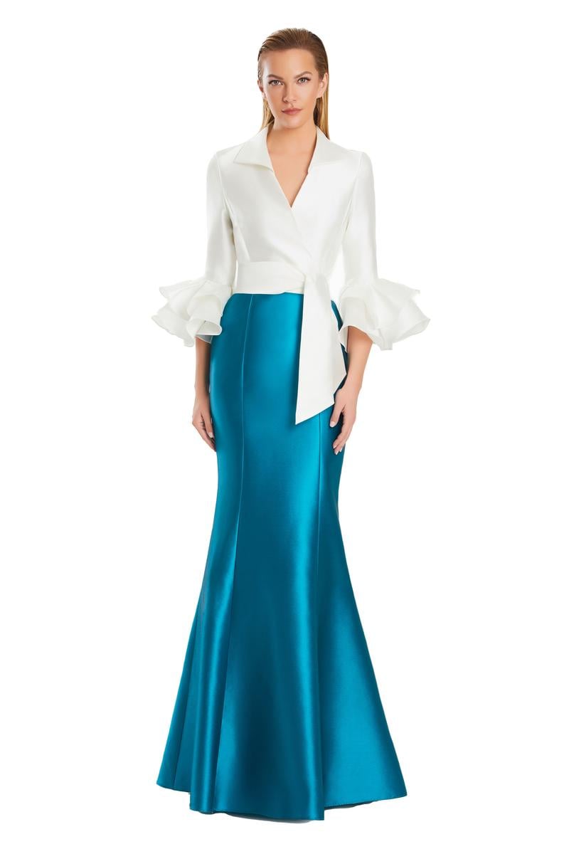 Alexander by Daymor - 3087S25 - Ruffle Sleeve Jacket Gown