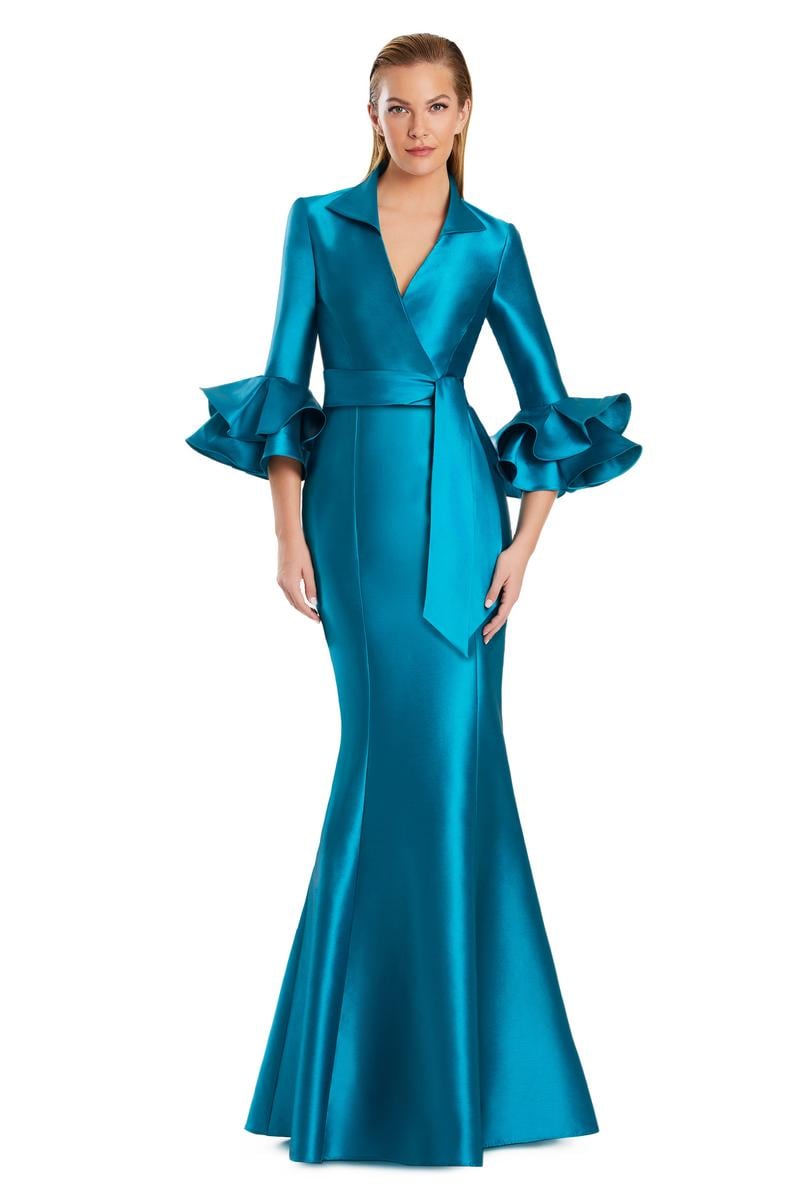 Alexander by Daymor - 3087S25 - Ruffle Sleeve Jacket Gown