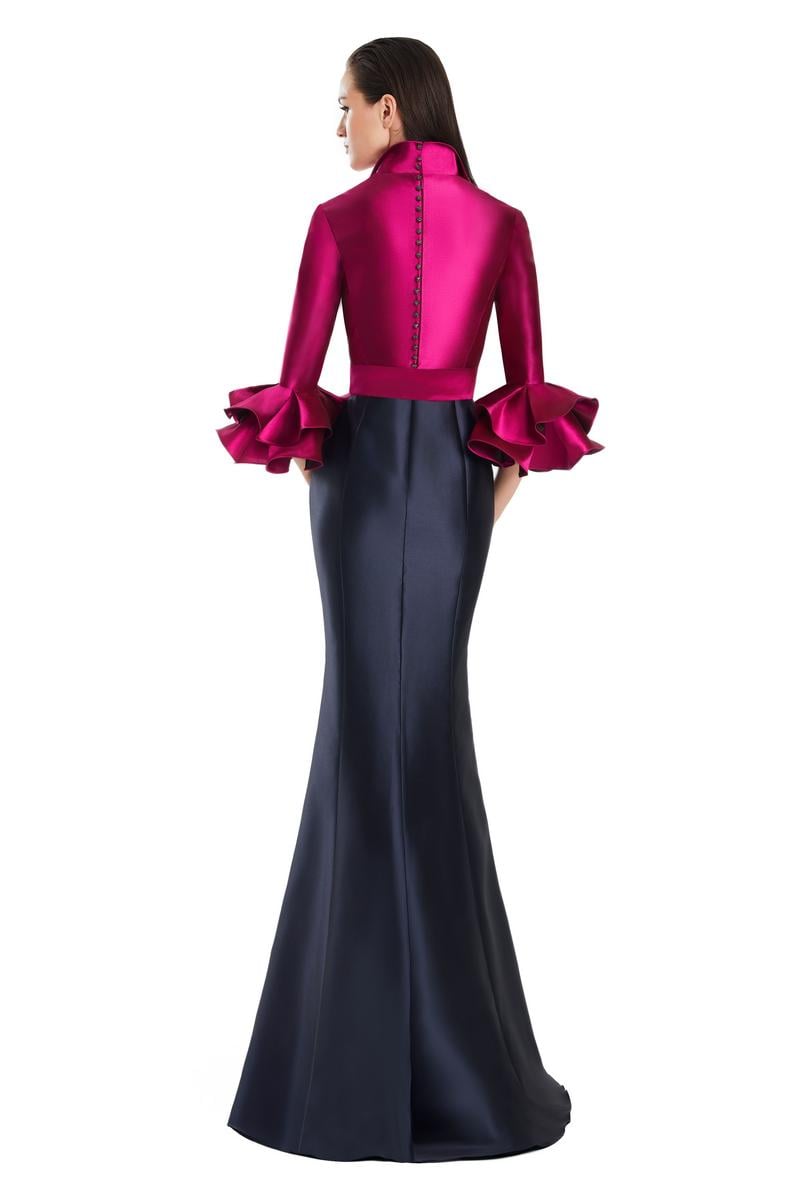 Alexander by Daymor - 3087S25 - Ruffle Sleeve Jacket Gown