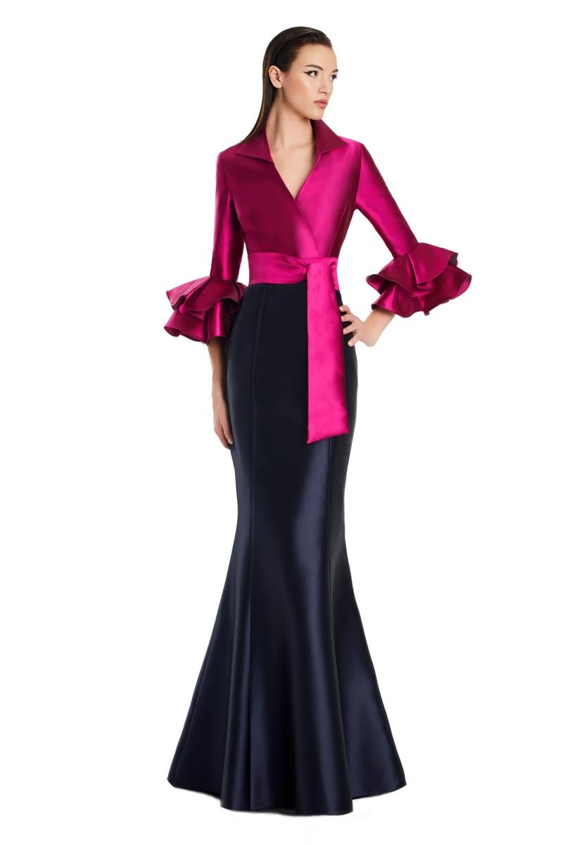 Alexander by Daymor - 3087S25 - Ruffle Sleeve Jacket Gown