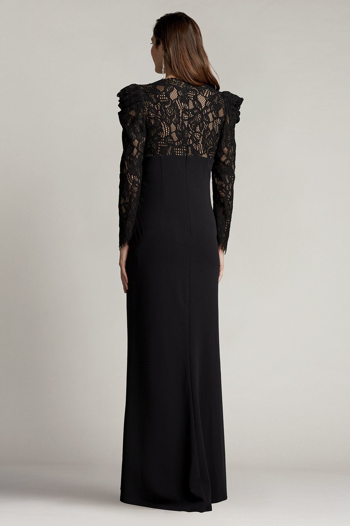 TADASHI SHOJI - BTF21173LX - MARSHAL CREPE & LACE GOWN
