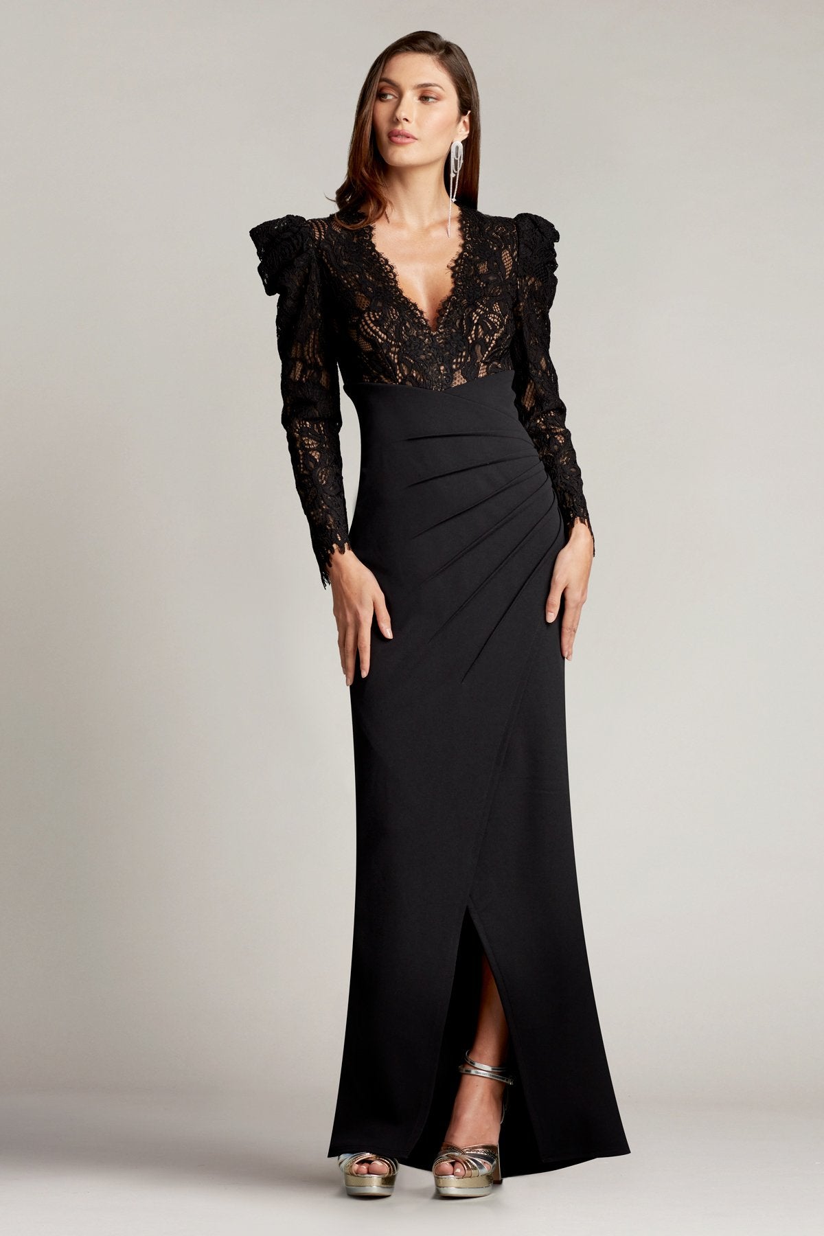 TADASHI SHOJI - BTF21173LX - MARSHAL CREPE & LACE GOWN