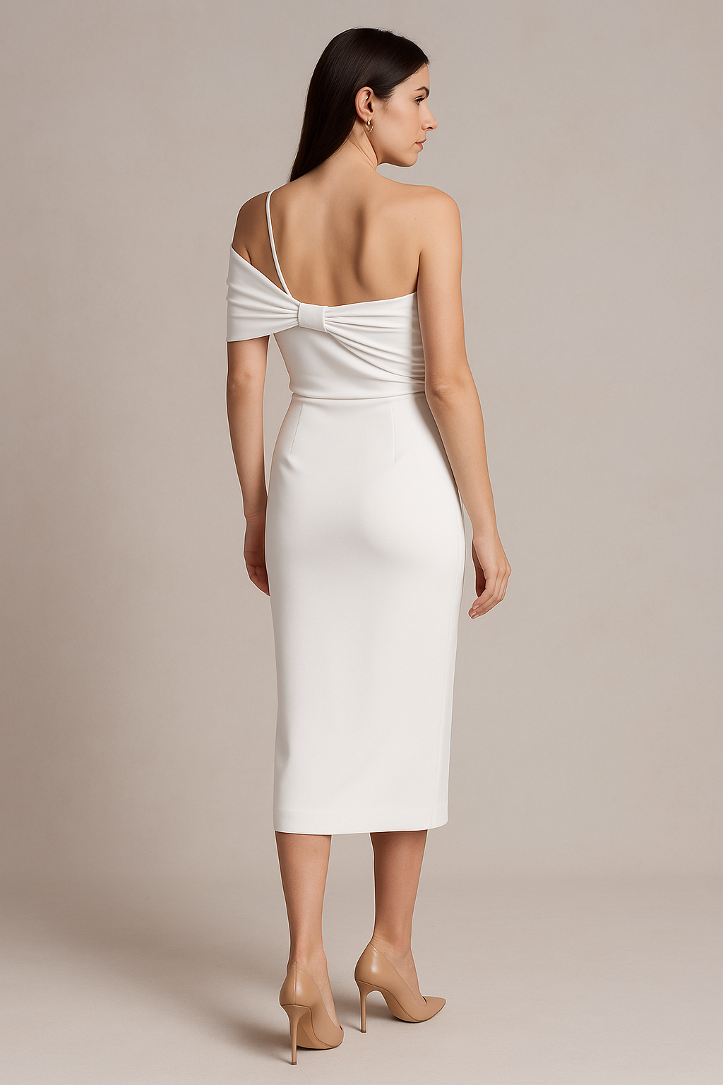 Chiara Boni - Teresa - One-Shoulder Bow Detail Midi Dress