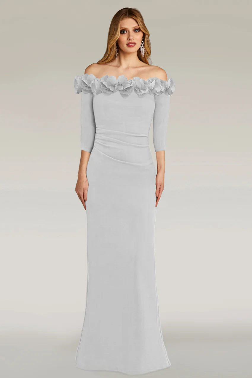Gia Franco - 12272 - Off the Shoulder Long Sleeve Evening Dress