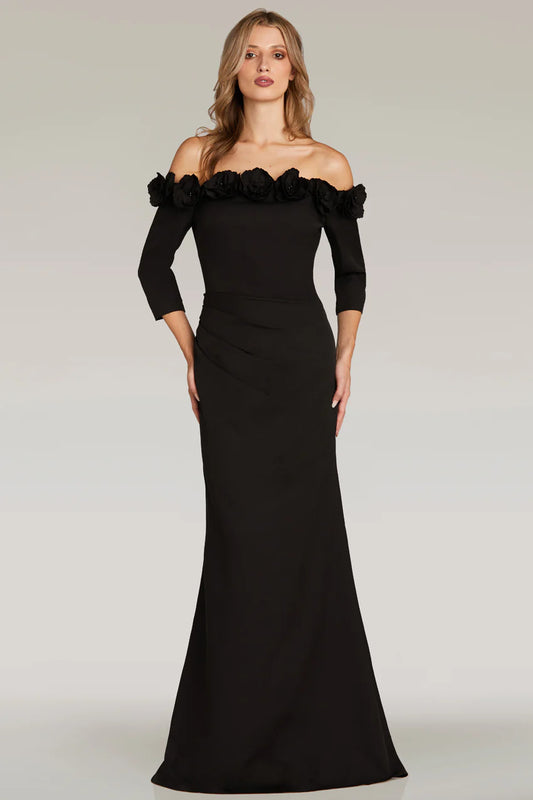 Gia Franco - 12272 - Off the Shoulder Long Sleeve Evening Dress