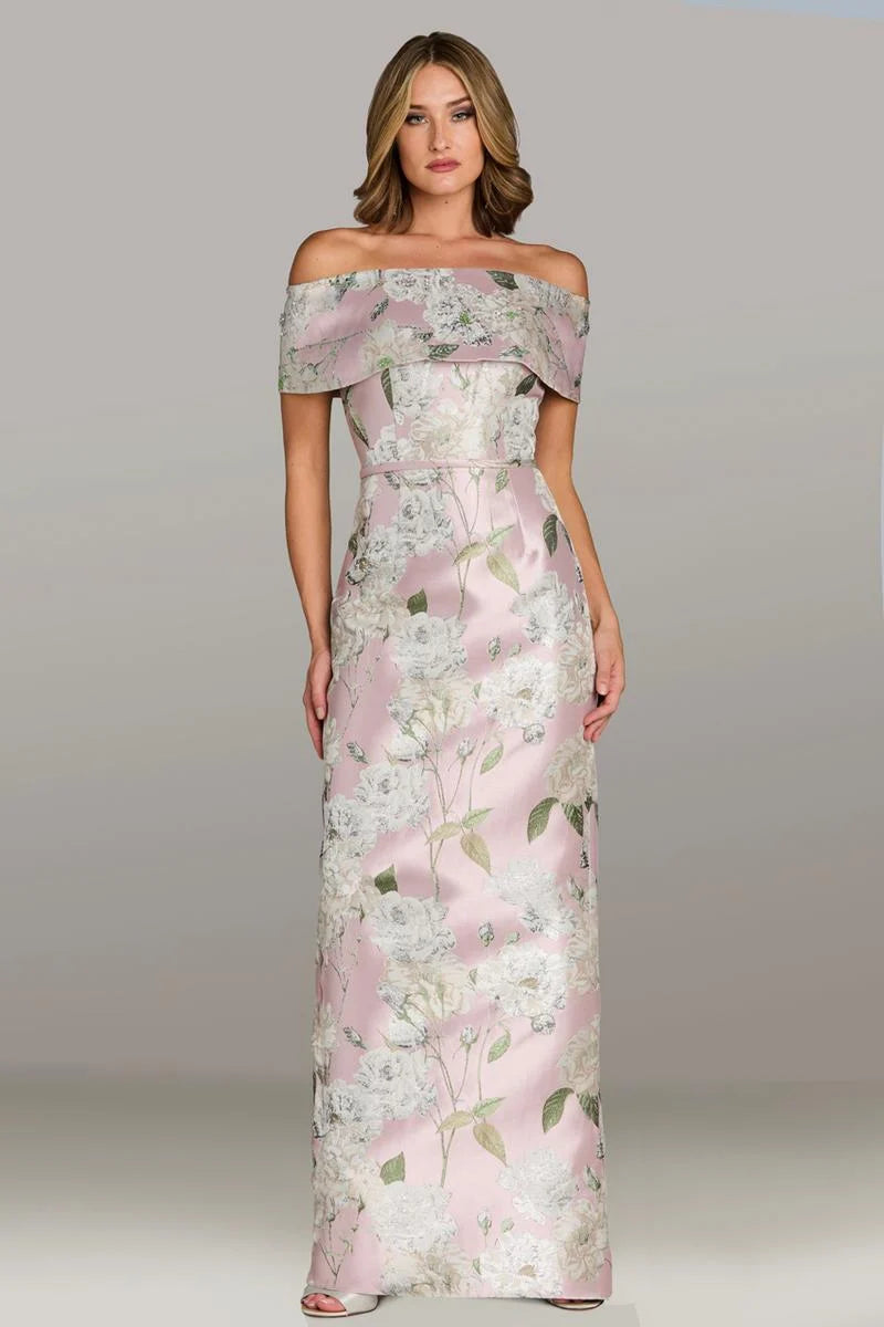 Gia Franco 18543 Floral Off-the-Shoulder Evening Gown