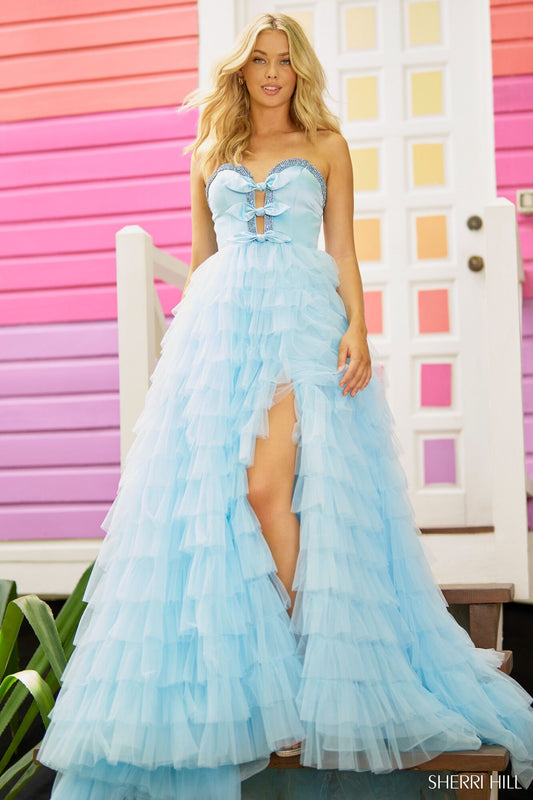 SHERRI HILL - 56012 - STRAPLESS A-LINE GOWN