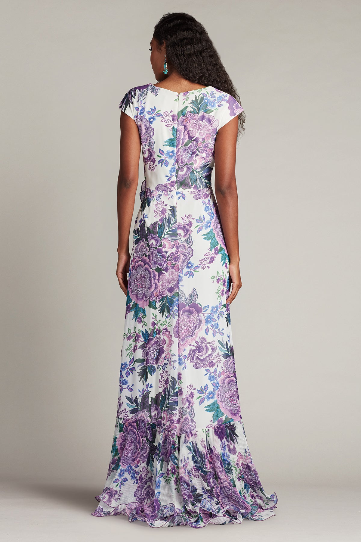 Tadashi Shoji - CHZ25459L - Cap Sleeve Floral Evening Gown