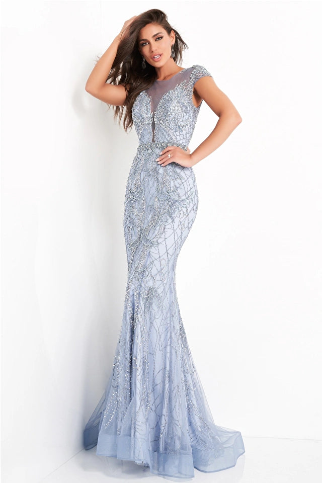 Jovani - 00883 - Light Blue Embellished Mother of the Bride Dress