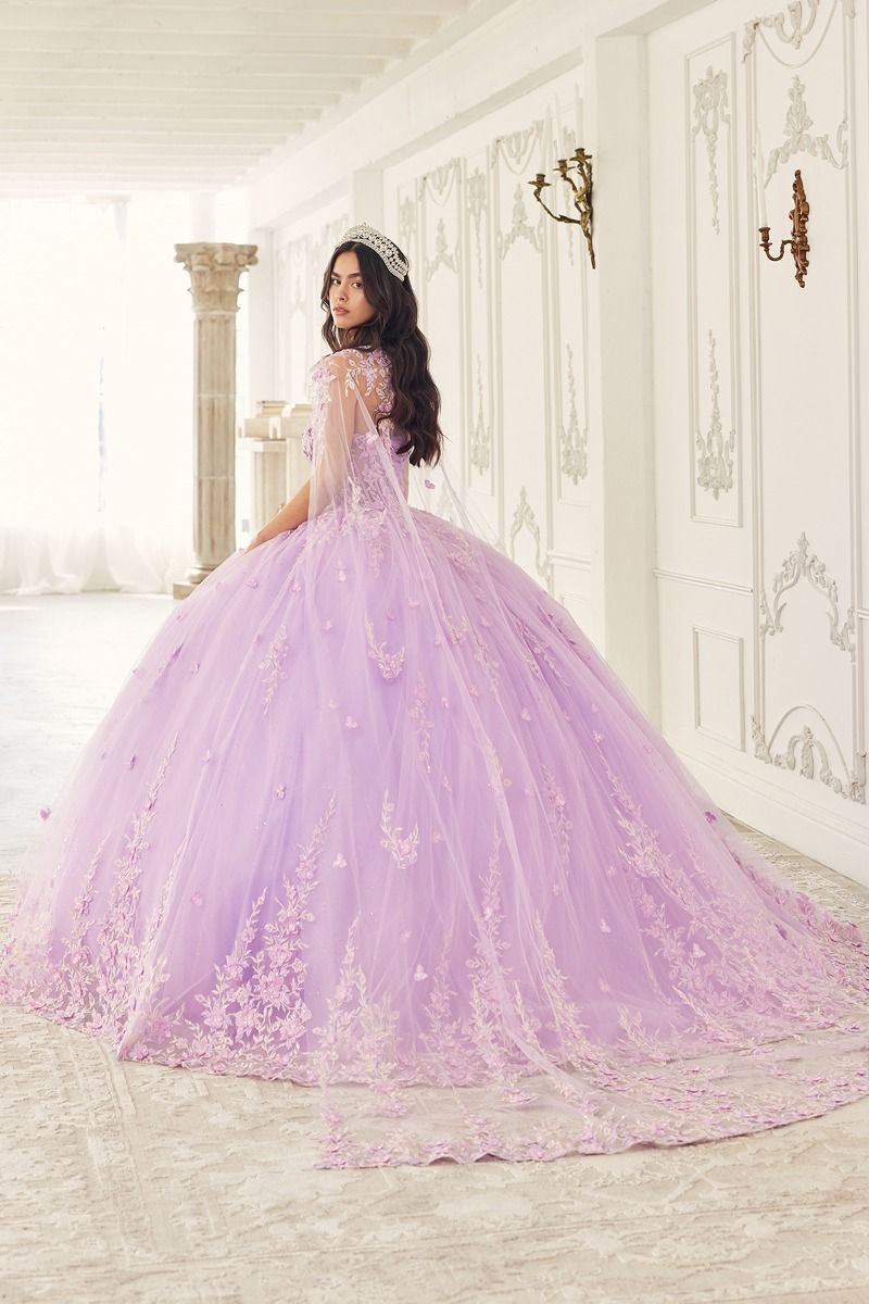 Ladivine - 15723 - Strapless Ball Gown with Removable Caplet