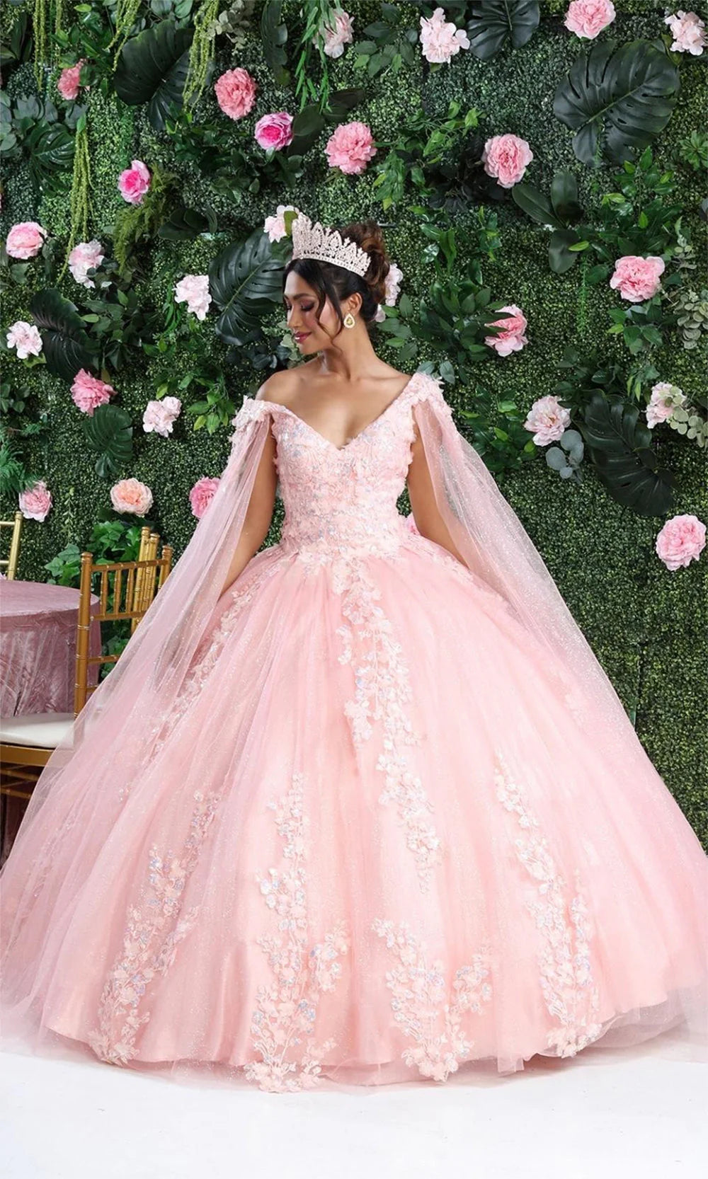 May Queen - LK193 - Quinceañera Gown with 3D Floral Appliques