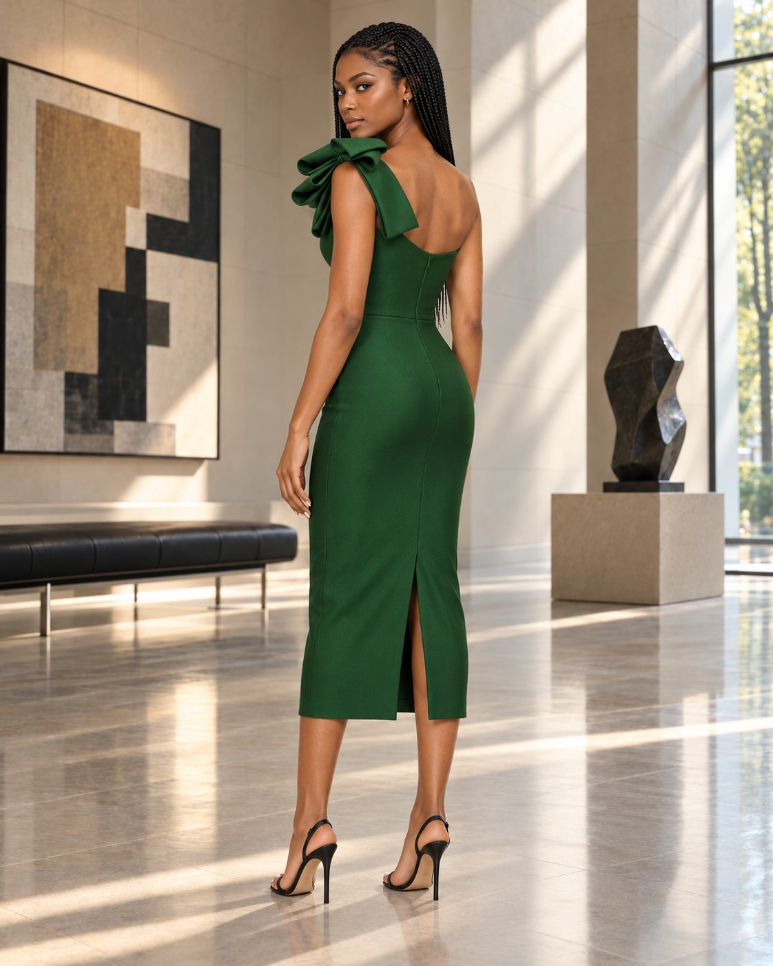 Nicole Bakti - 7356S - One Shoulder Dress with Ruffled Detail