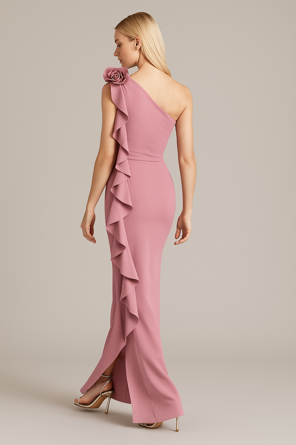 Chiara Boni - Pervinca Long - One-Shoulder Ruffled Gown