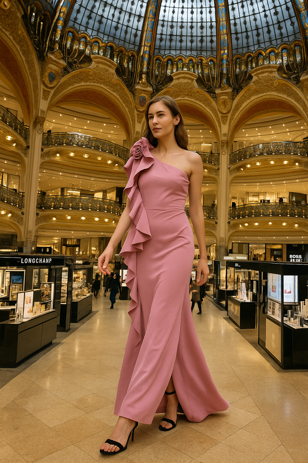 Chiara Boni - Pervinca Long - One-Shoulder Ruffled Gown