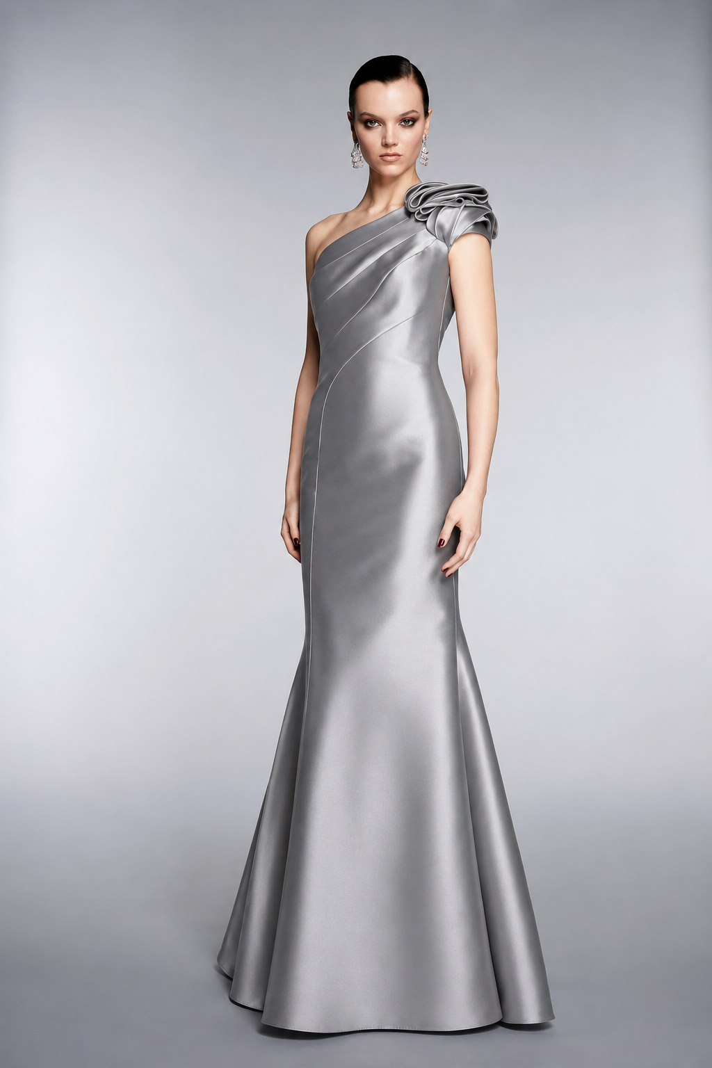 Frascara - 3511 - One Shoulder Fit and Flare Gown