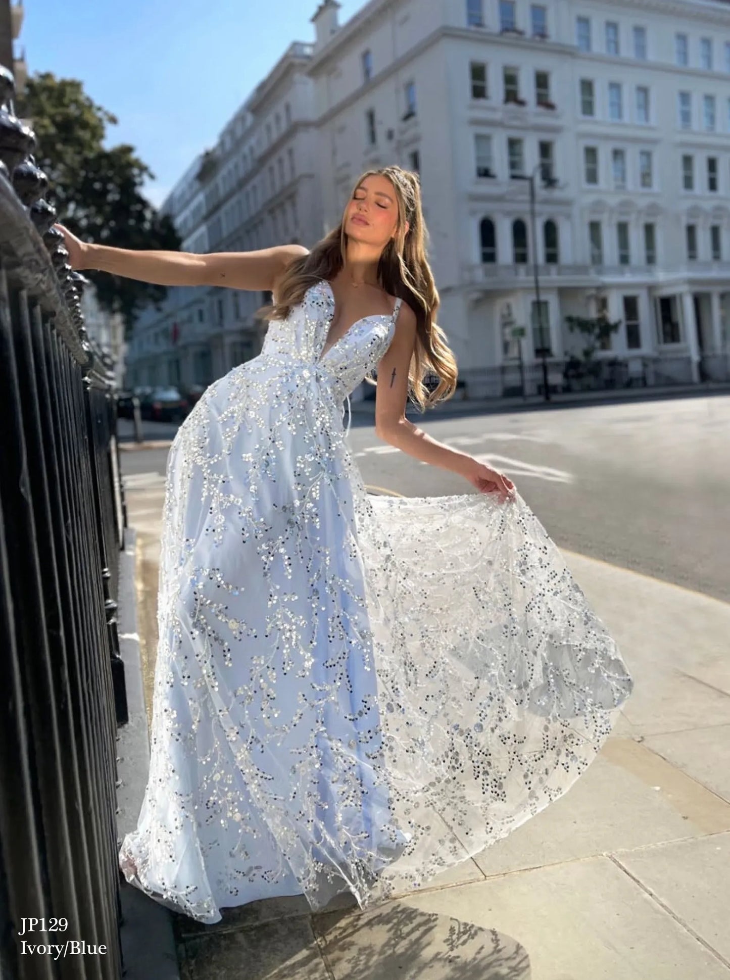 Jadore - JP129 - Embellished A-Line Evening Gown