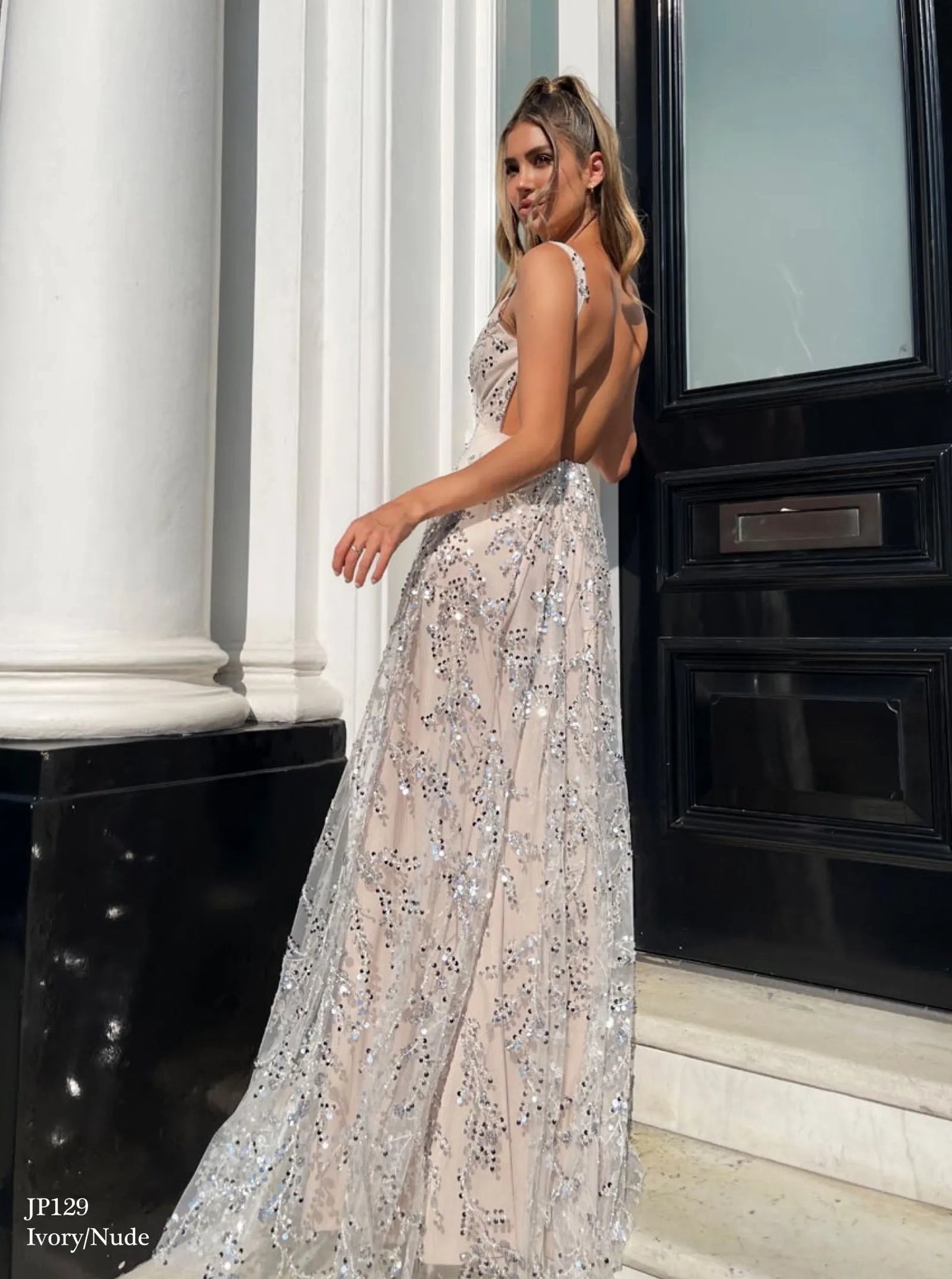 Jadore - JP129 - Embellished A-Line Evening Gown