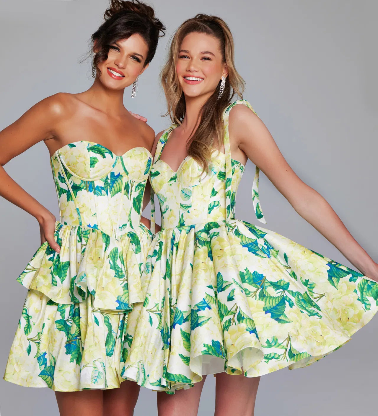 Jovani - JVN39881 - Strapless Floral Mini Dress