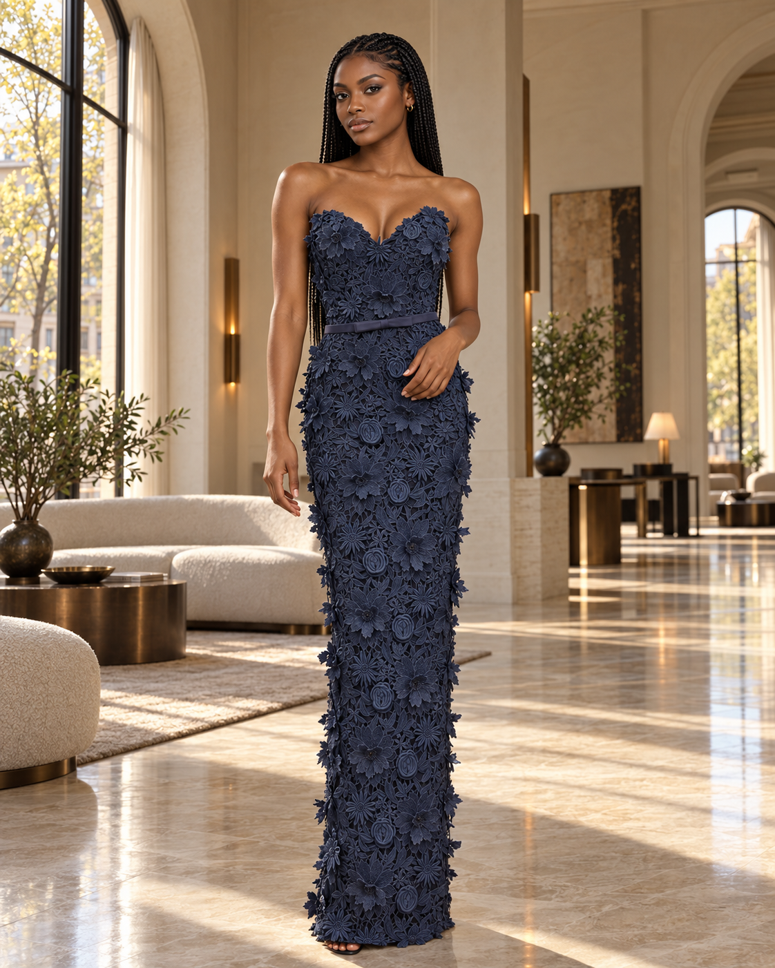 Madeline’s - Amiri - Strapless 3D Floral Gown