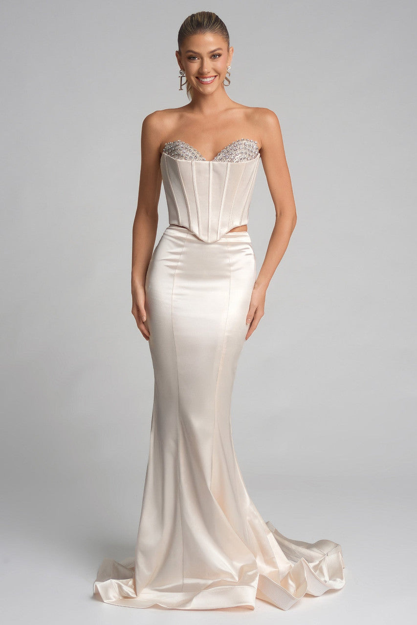 Portia & Scarlett - PS26170 - Strapless Corset Gown with Train