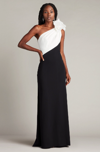 TADASHI SHOJI - BOS23478L - KORRA ONE-SHOULDER CONTRAST GOWN