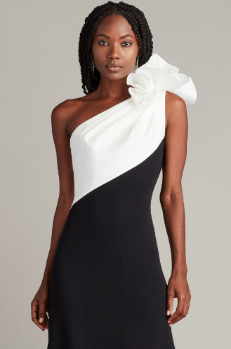 TADASHI SHOJI - BOS23478L - KORRA ONE-SHOULDER CONTRAST GOWN