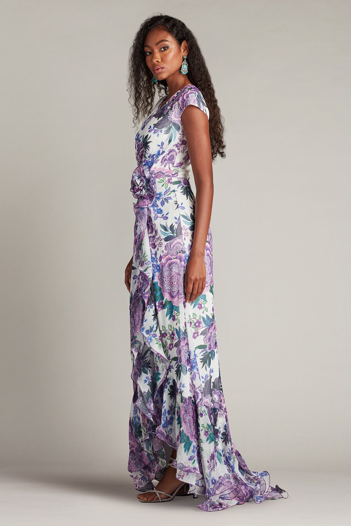 Tadashi Shoji - CHZ25459L - Cap Sleeve Floral Evening Gown