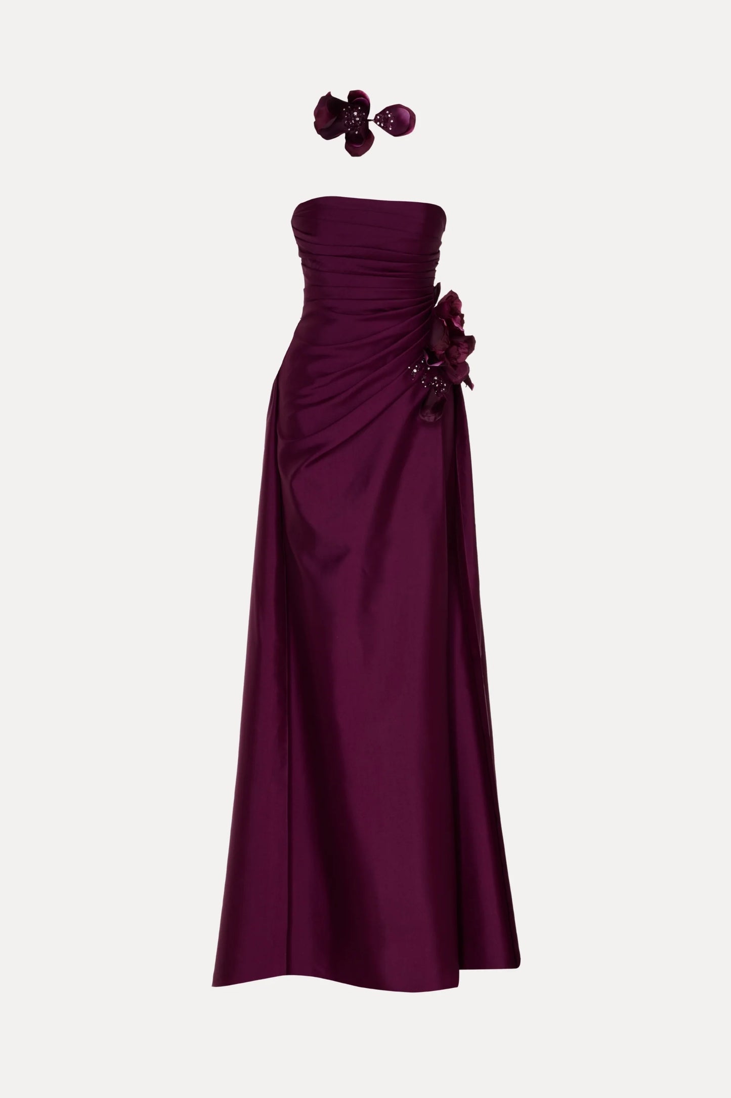 Tarik Ediz - 99106 - Vittoria Strapless Gown with Floral Appliqué