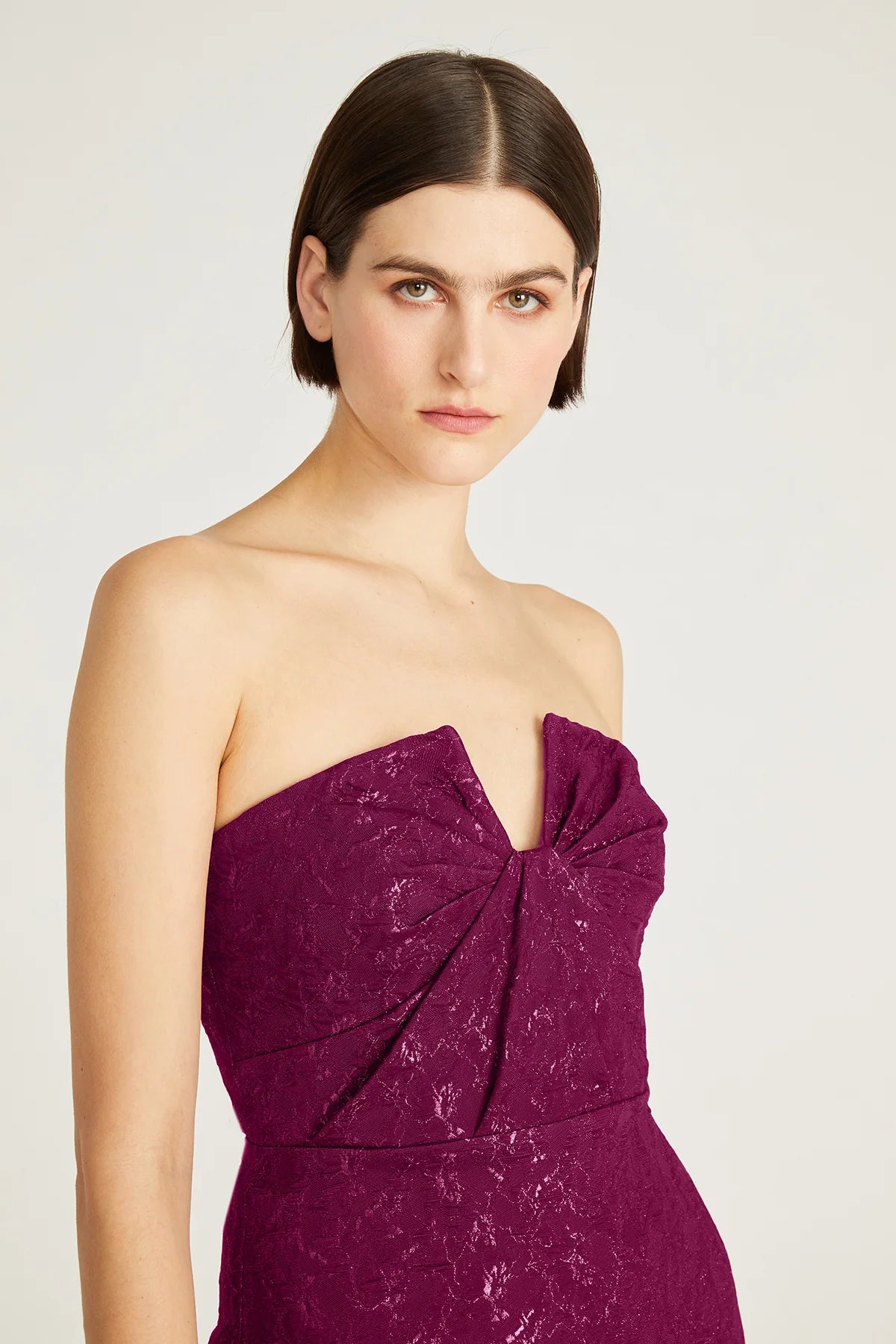 THEIA - 88110276 - AIMEE STRAPLESS JACQUARD GOWN