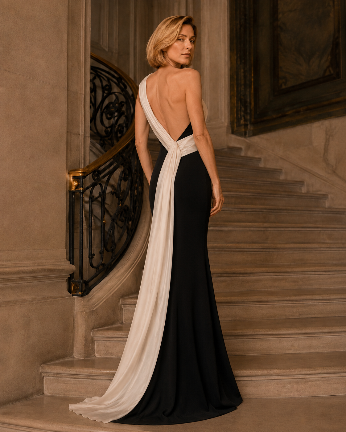 Wayne Clark - 5807 - One-Shoulder Draped Gown